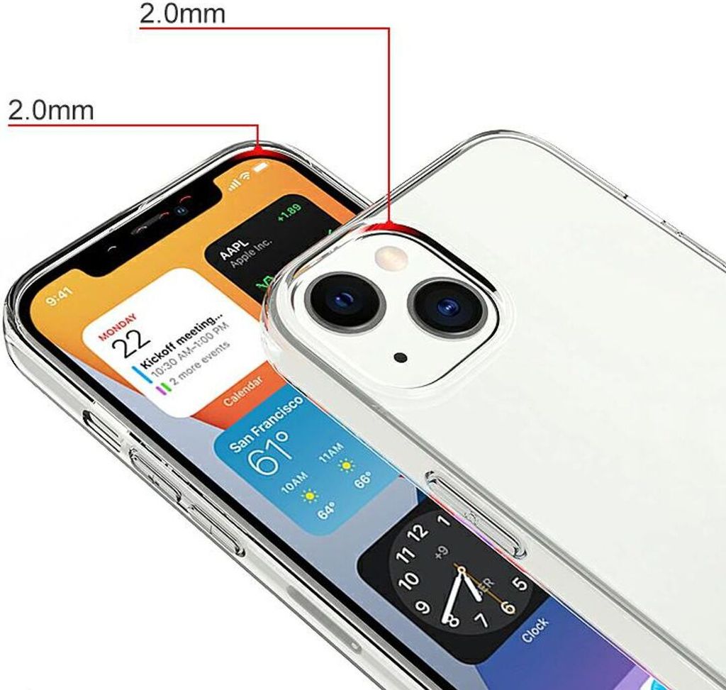 Handyhülle für Apple iPhone 13 Pro Max Schutzcase Backcover Bumper Etuis Transparent