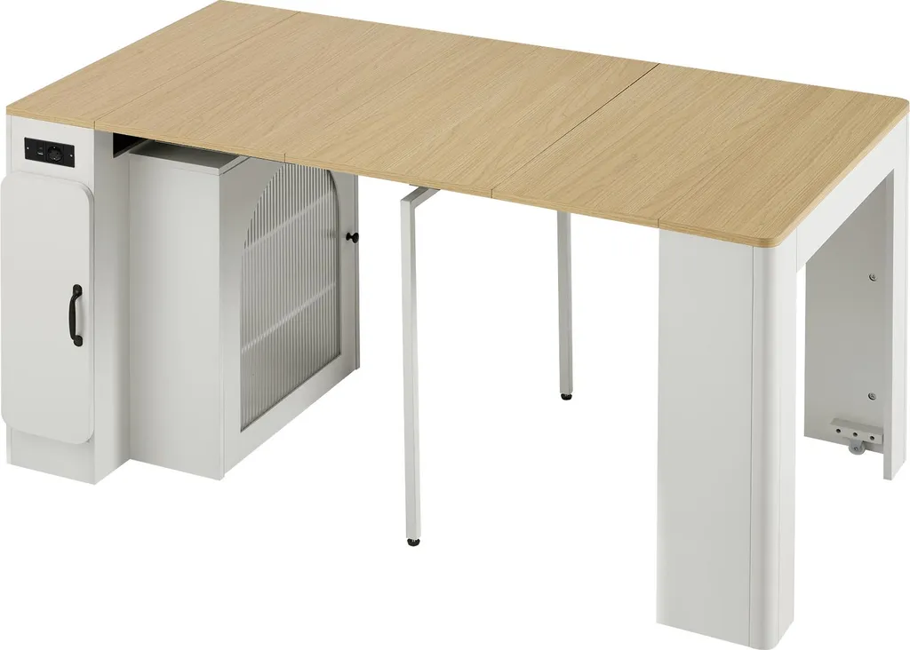 Desserte de Cuisine Extensible avec LED et Multiprise pour Petit Espace - 14