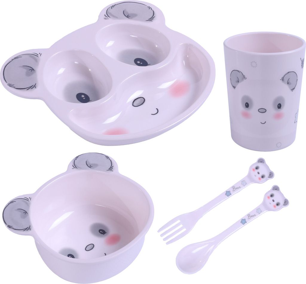 Teller + Tasse + Besteck Set 5 el. Panda / Bocioland