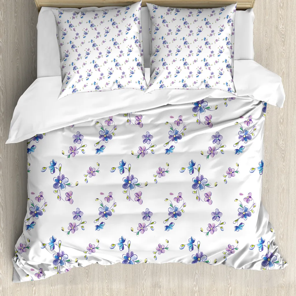 ABAKUHAUS Copripiumino Romantico Sposa 155x220 - Set Anallergico Viola