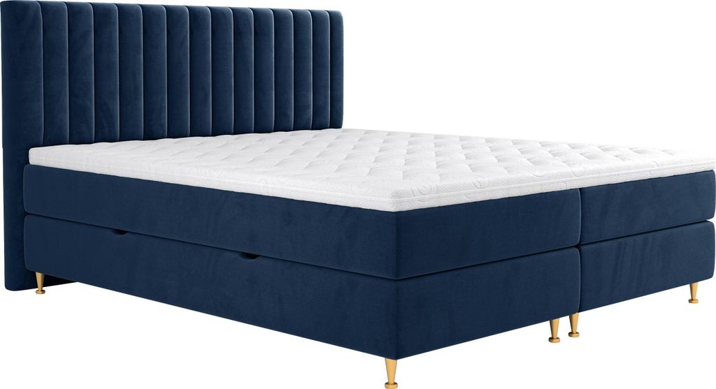 MIRJAN24 Boxspringbett Elegance, Stilvoll Doppelbett mit zwei Bettkästen und Topper (Farbe: Fresh 11, Größe: 140x200 cm)