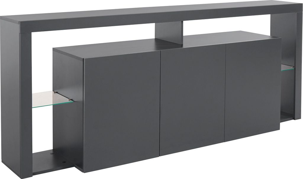 Sideboard >Caserta< in Anthrazit matt - 200x80x40cm (BxHxT)