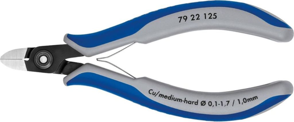 KNIPEX Mini-Seitenschneider 79 22 125, zum bündigen Schneiden von Kabelbindern