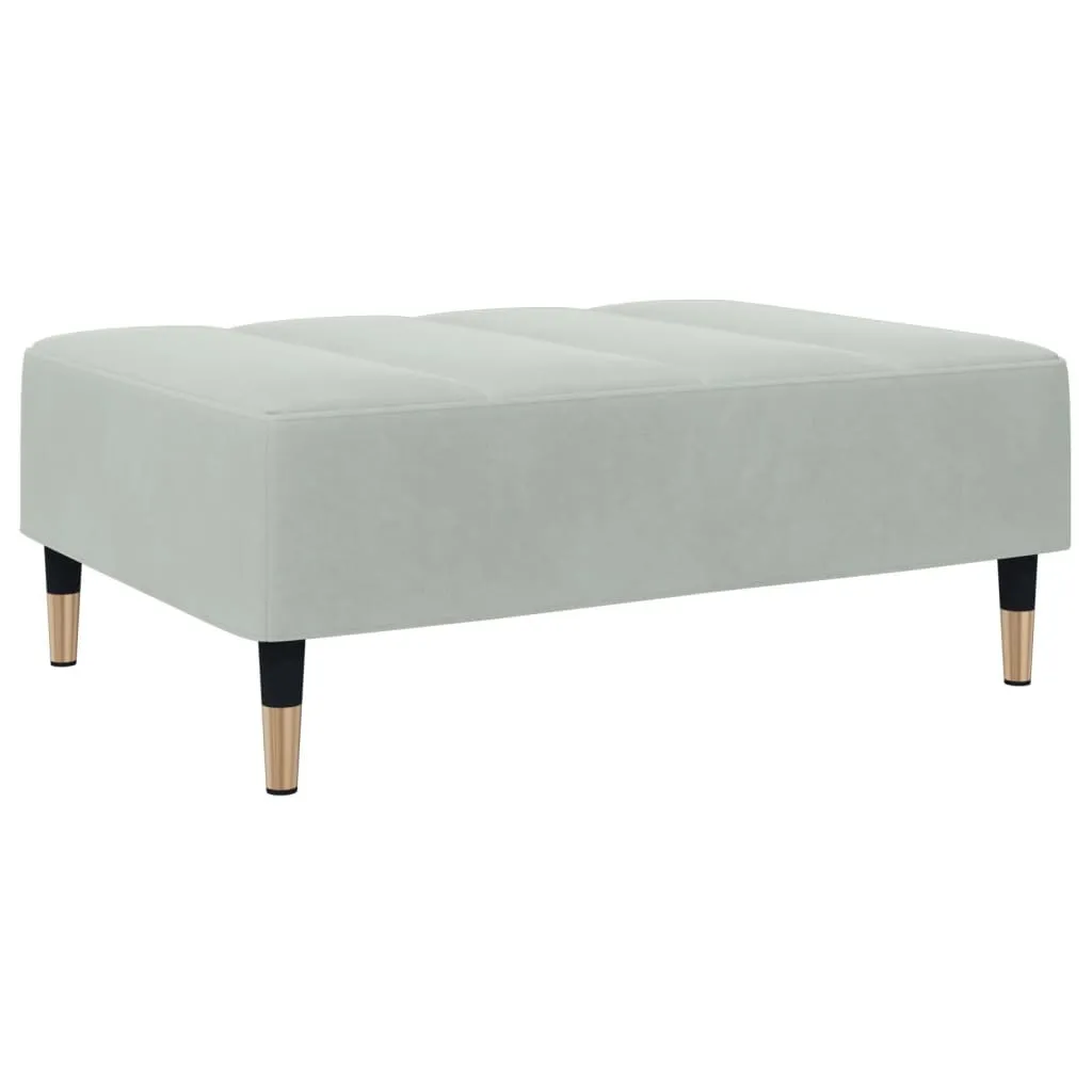 vidaXL Sgabello Grigio Chiaro Velluto 77x55x31 cm - Pouf Design Moderno