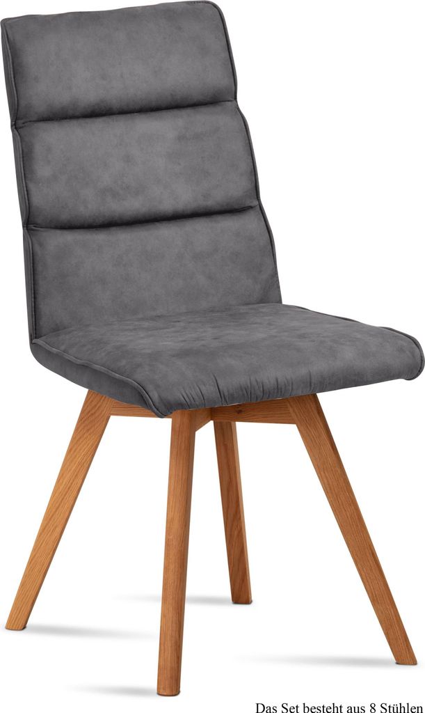 Esszimmerstuhl (8er-Set) Dixie 47x92x60 Eiche geölt/Grau