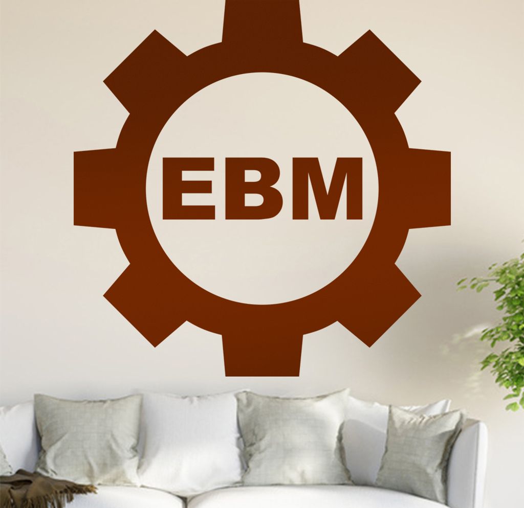 EBM - Electronic Body Music Wandtattoo in 6 Größen - Wandaufkleber Wall Sticker - Dekoration, Küche, Wohnzimmer, Schlafzimmer, Badezimmer
