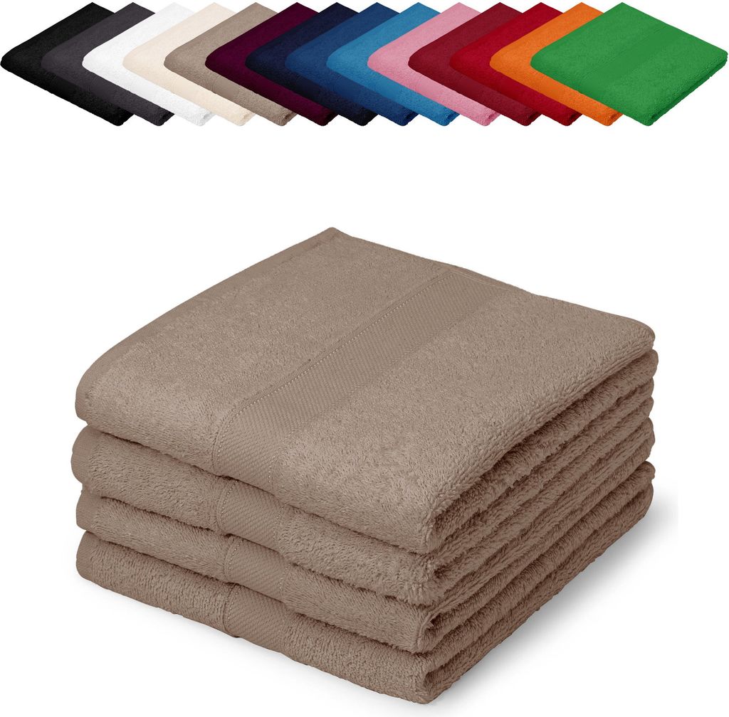 4er PACK Gästetücher 30x50 cm Gästehandtücher Kinderhandtücher Babyhandtücher 100% Baumwolle, Farbe: Beige