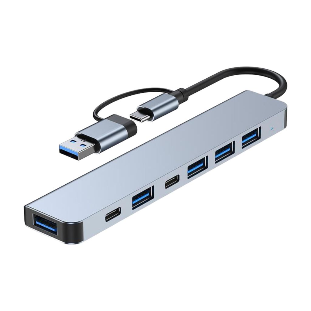USB-C Hub – 7 in 1 Adapter mit USB 3.0 & USB-C Anschlüssen für Laptop, Computer, PC & MacBook