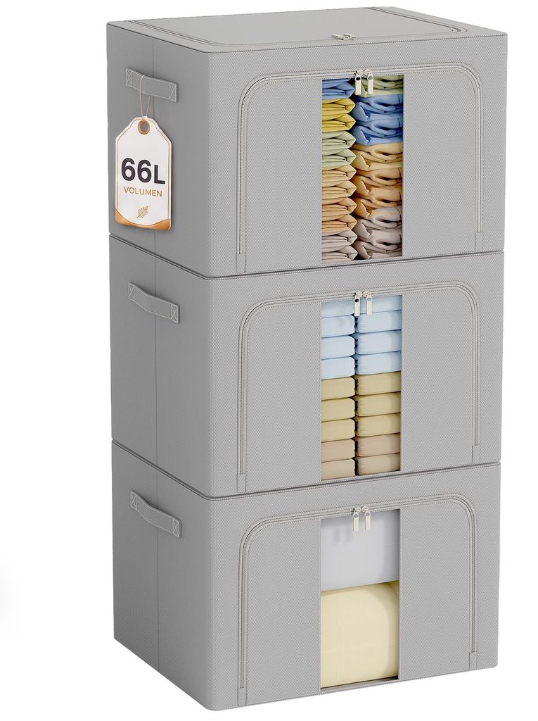 GoMaihe opbergboxen voor kleding, 66 liter, met metalen Productafbeelding 