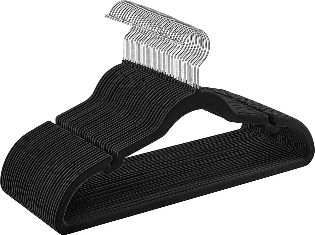 Cintres en velours noir gain de place lot de 30 pour dressing ordonné