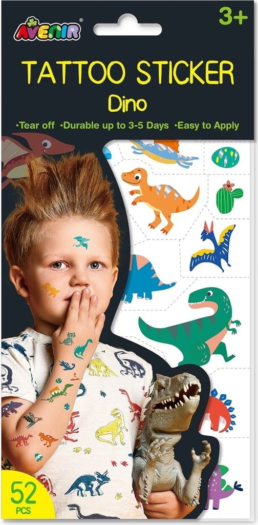 Tatuaże dla dzieci - Dinozaury, łatwe w aplikacji