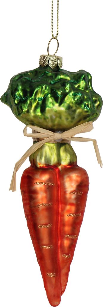 Christbaumschmuck 14cm Glas Karotte Figur Orange