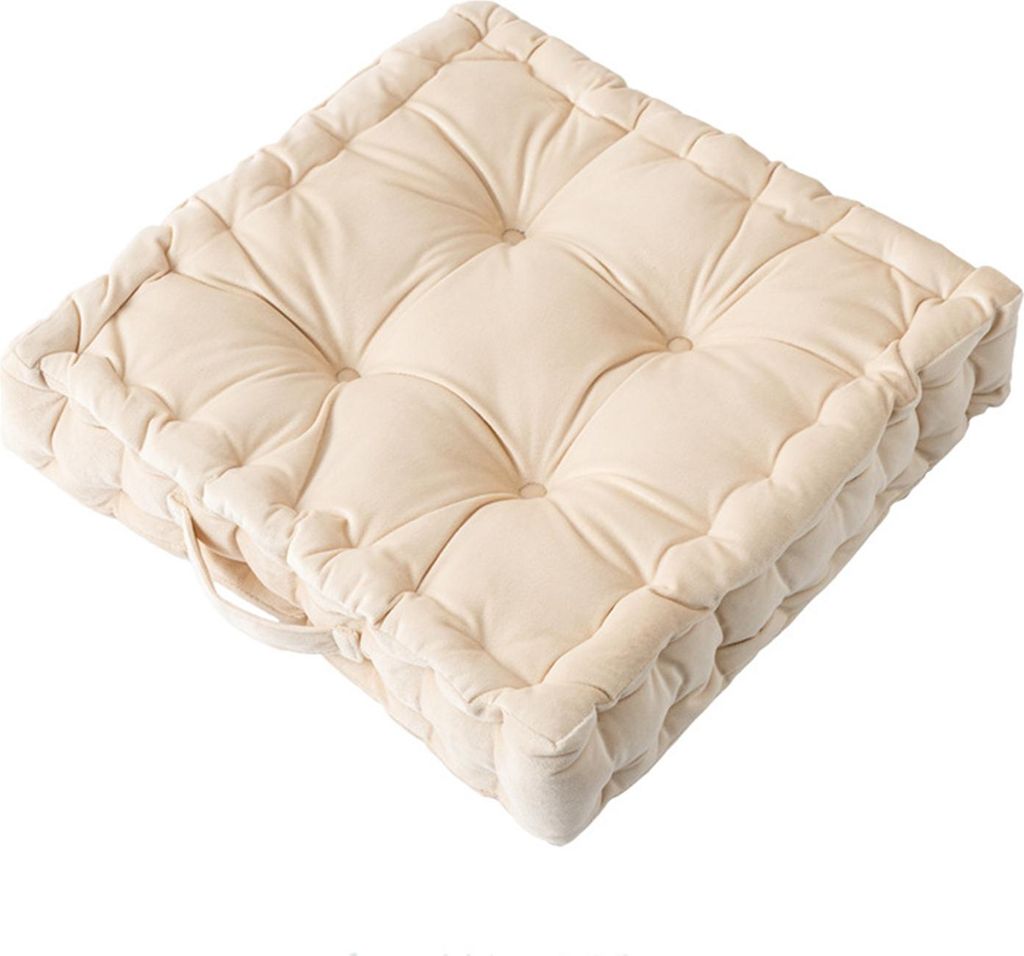 Stuhl-Sitzkissen, dickes Sitzkissen aus Samt, 38 x 38 cm, einfarbig, Matratzenkissen, Bodenkissen für den Innenbereich mit Tragegriff für sitzend...