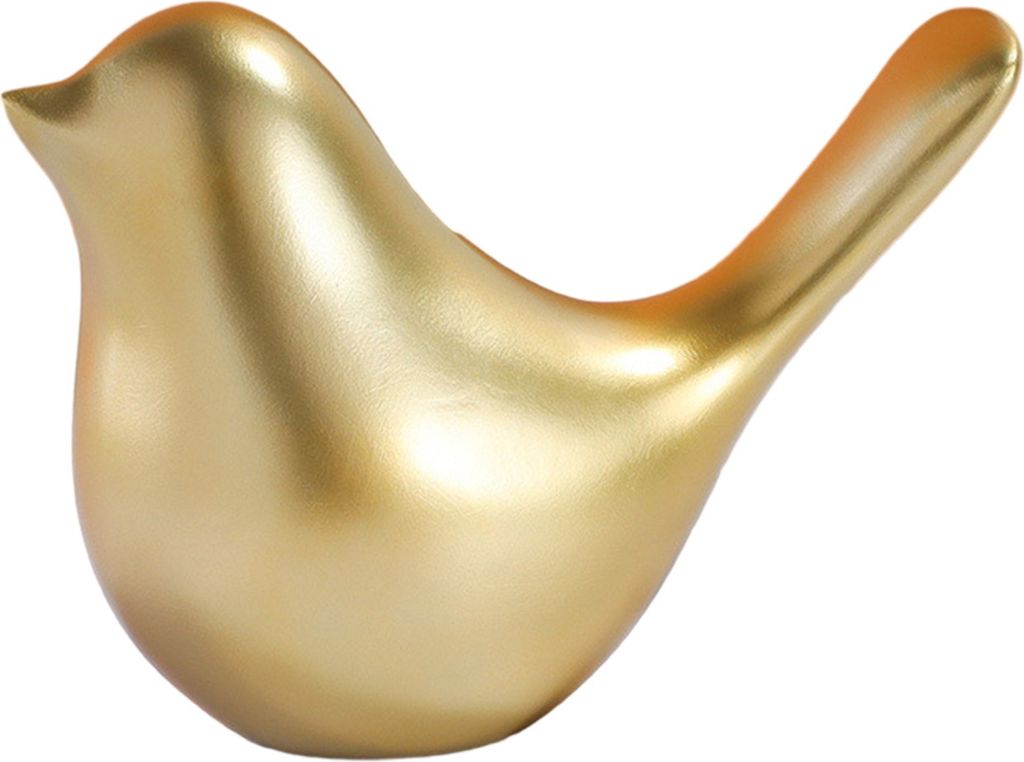 Goldene Vogelfigur im nordischen Stil, entzückende, glatte Tiervogelstatue, Miniatur-Skulptur, Schreibtischdekoration, Partyzubehör