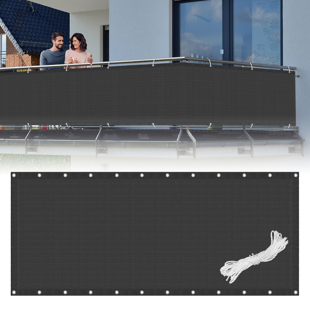 Sichtschutz Balkonbespannung Windschutz Balkonverkleidung blickdicht PVC HDPE 