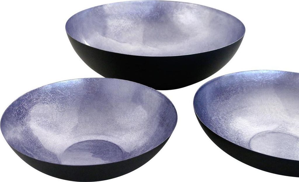 Gift-Company 3er-Set Schalen Madras mitternachtssilberfarben-strukturiert hohe Form