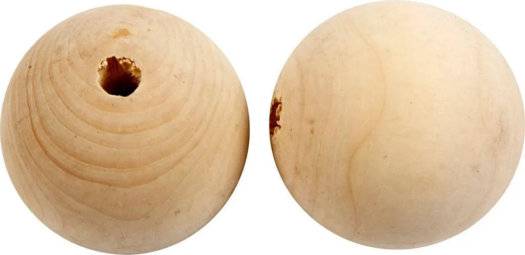 Petites perles rondes en bois de 5mm - Lot de 20 pièces pour loisirs