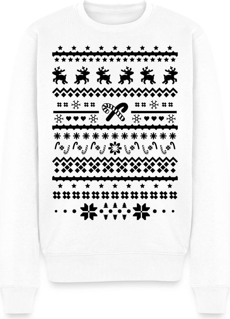 Spreadshirt Ugly Christmas Sweater Retro Lustig Weihnachten Herren Premium Pullover, XXL, Weiß