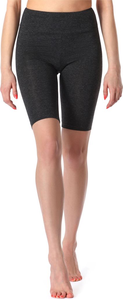 Merry Style Damen Kurze Sportleggings aus Viskose Radlerhose Leggings MS10-219 (Dunkelmelange,XL)