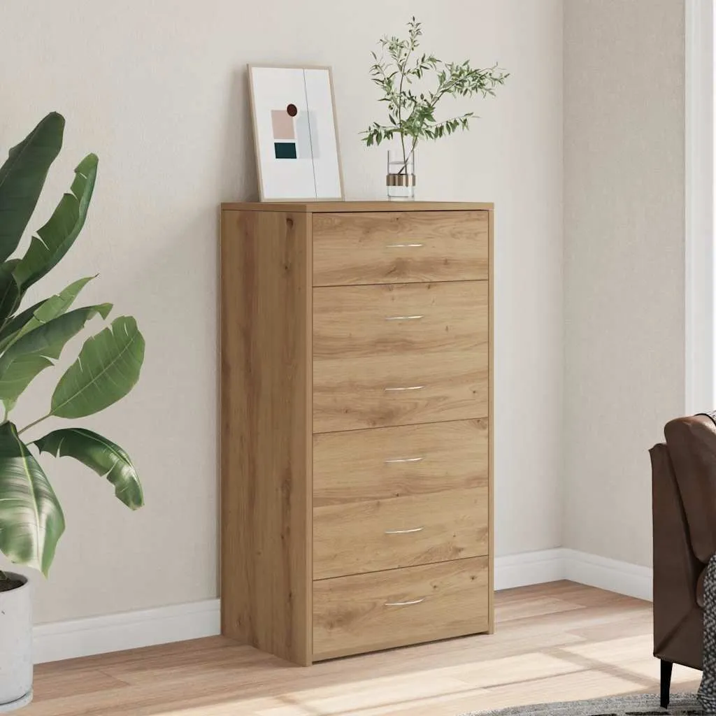 Mobiletto Multiuso vidaXL 6 Cassetti Rovere Artisan - Solo 50cm