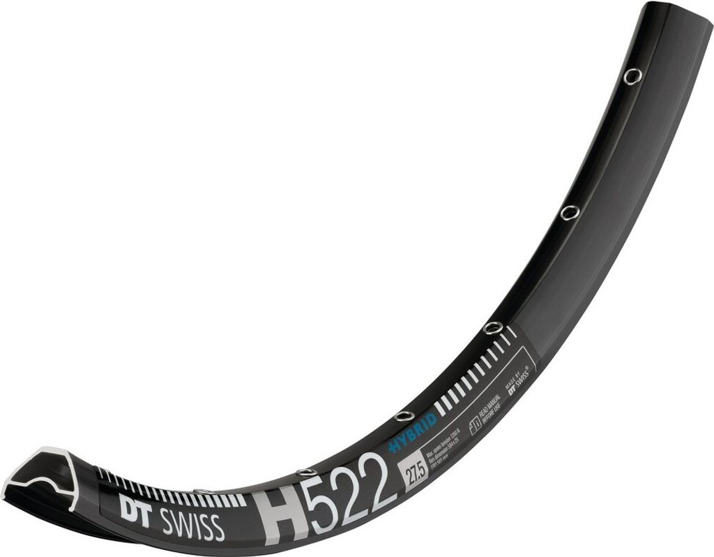 DT Swiss Felge H 522 27,5' 584-25, Farbe:schwarz, Variante:VL 6.5mm 28 Loch