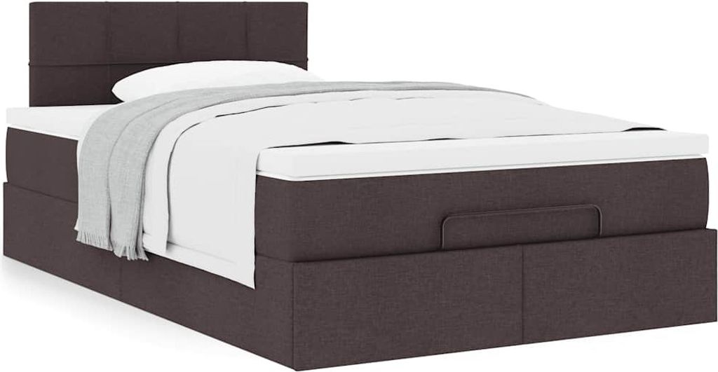 Maison Exclusive - Ottoman-Bett mit Matratze Dunkelbraun 120x200 cm Stoff