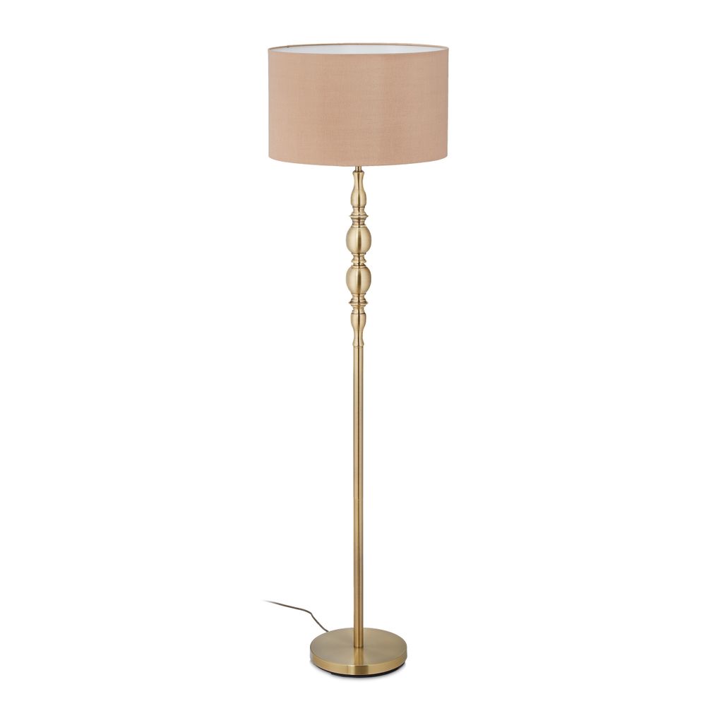relaxdays Stehlampe Wohnzimmer beige Produktbild 