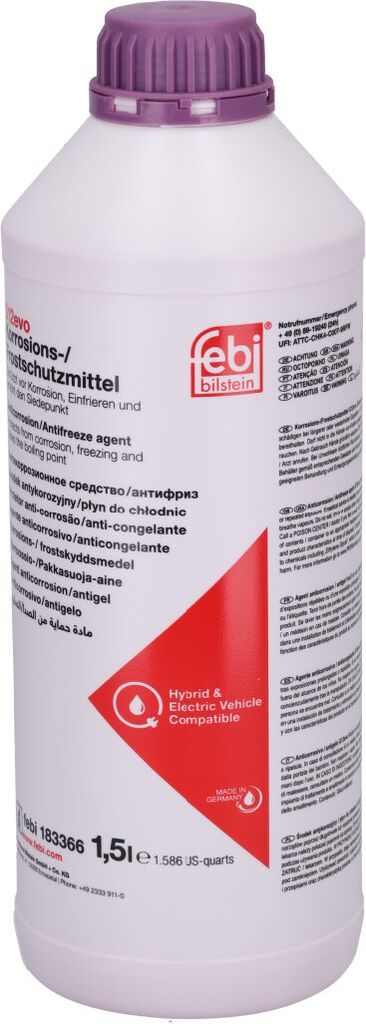 FEBI BILSTEIN Kühlmittel Kühlerfrostschutz 1,5L Violett Antifreeze Konzentrat G11 G12 G12+ G12++ G12evo G13