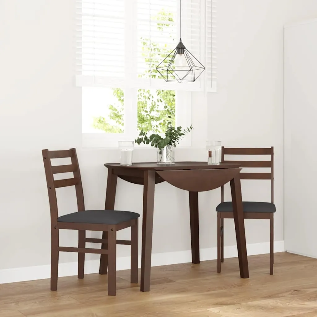 BEI CLORIS Sedie da Pranzo Legno Massiccio Marrone - Set 2 Pezzi