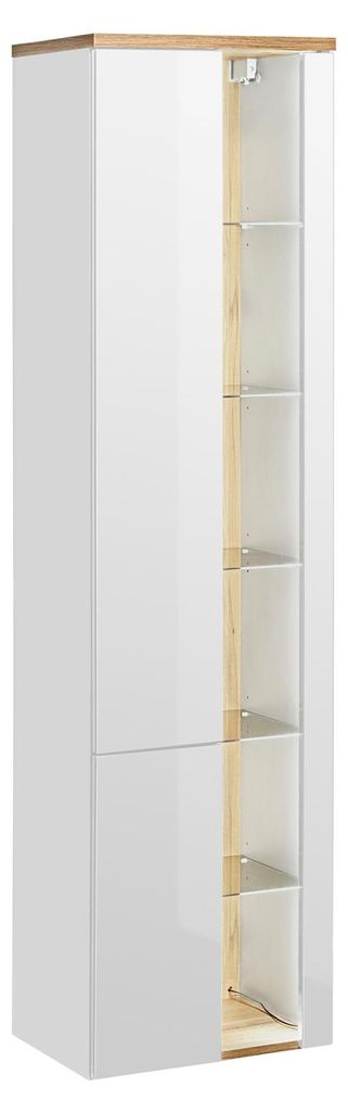 Badschrank Badezimmer Hochschrank Regal Badmöbel Regale Bad Spiegel 45x33x170cm