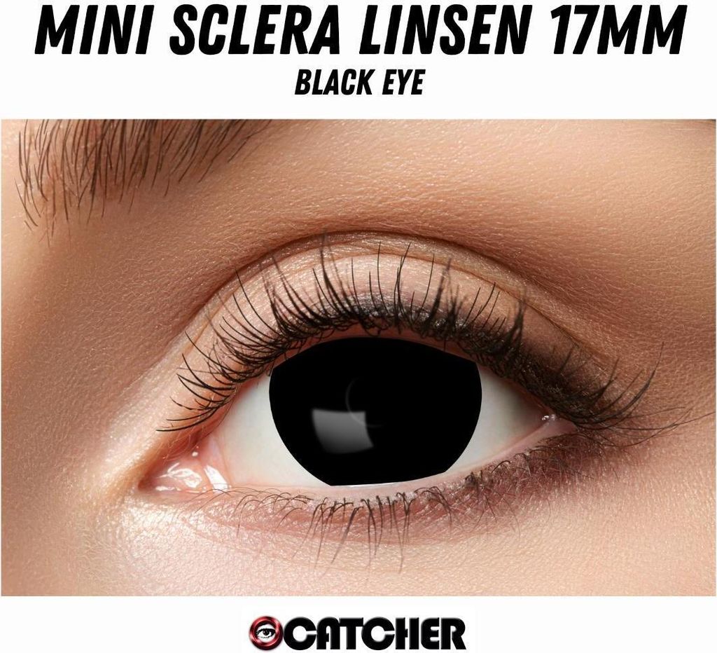 6 Monats‐Kontaktlinsen Mini Sclera Black Eye für intensive schwarze Augen