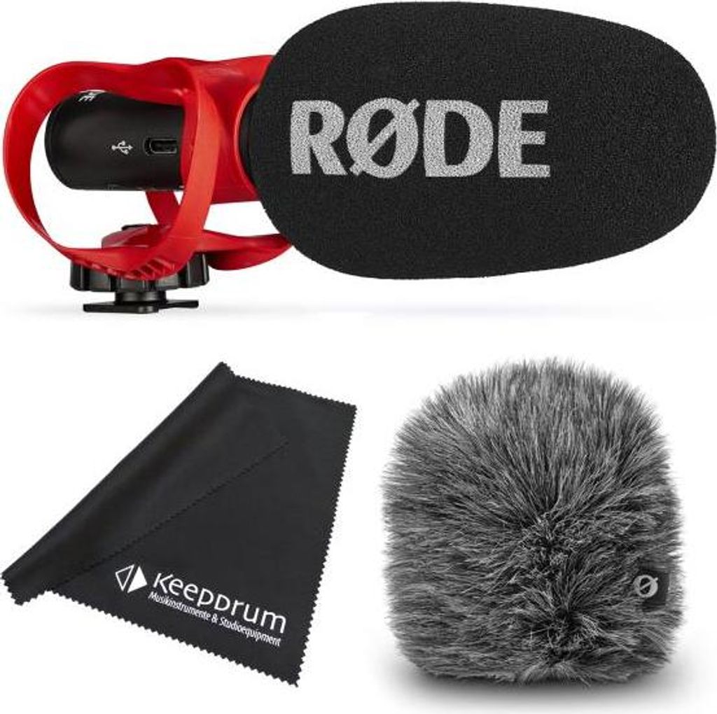Rode Mikrofon Videomic Go II Helix Richtmikrofon mit Windschutz und Tuch