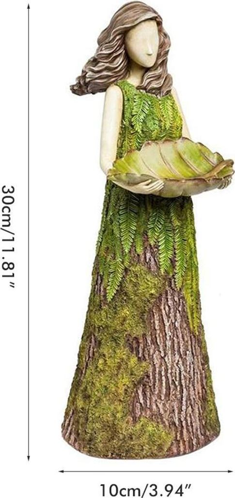 Fairy Garden Statue mit Vogelfütterung Rasen Harz Ornamente Garten Kunst Skulpturen für Outdoor-Dekorationen