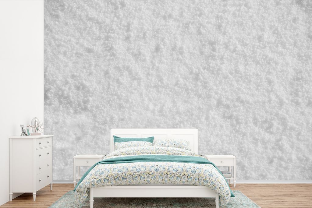 MuchoWow Fototapete für Wohnzimmer oder Schlafzimmer Wandtapete Vinyl Motivtapete Weißer Pulverschnee - 420x280 cm - Zimmer für Kinder