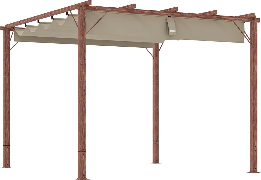 Pavillon de Jardin 3x3m en Aluminium avec Toiture Terrasse Orientable