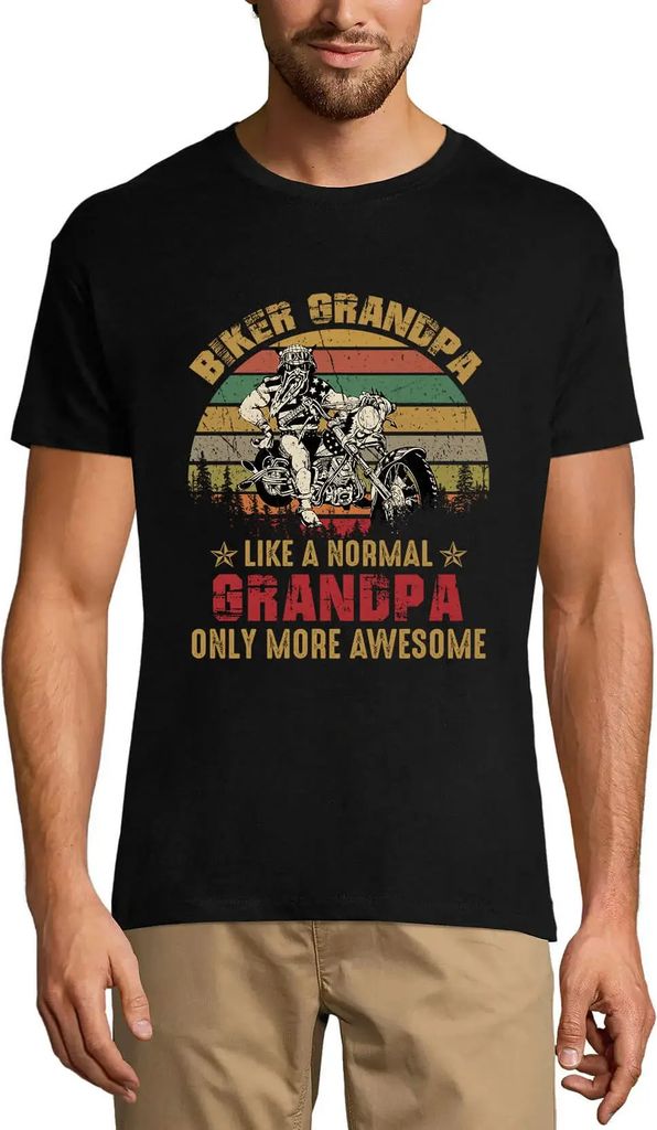 Herren Grafik T-Shirt Biker-Opa - wie ein normaler Opa - liebt Motorrad – Biker Grandpa - Like A Normal Grandpa - Love Motorcycle – Öko-Verant...