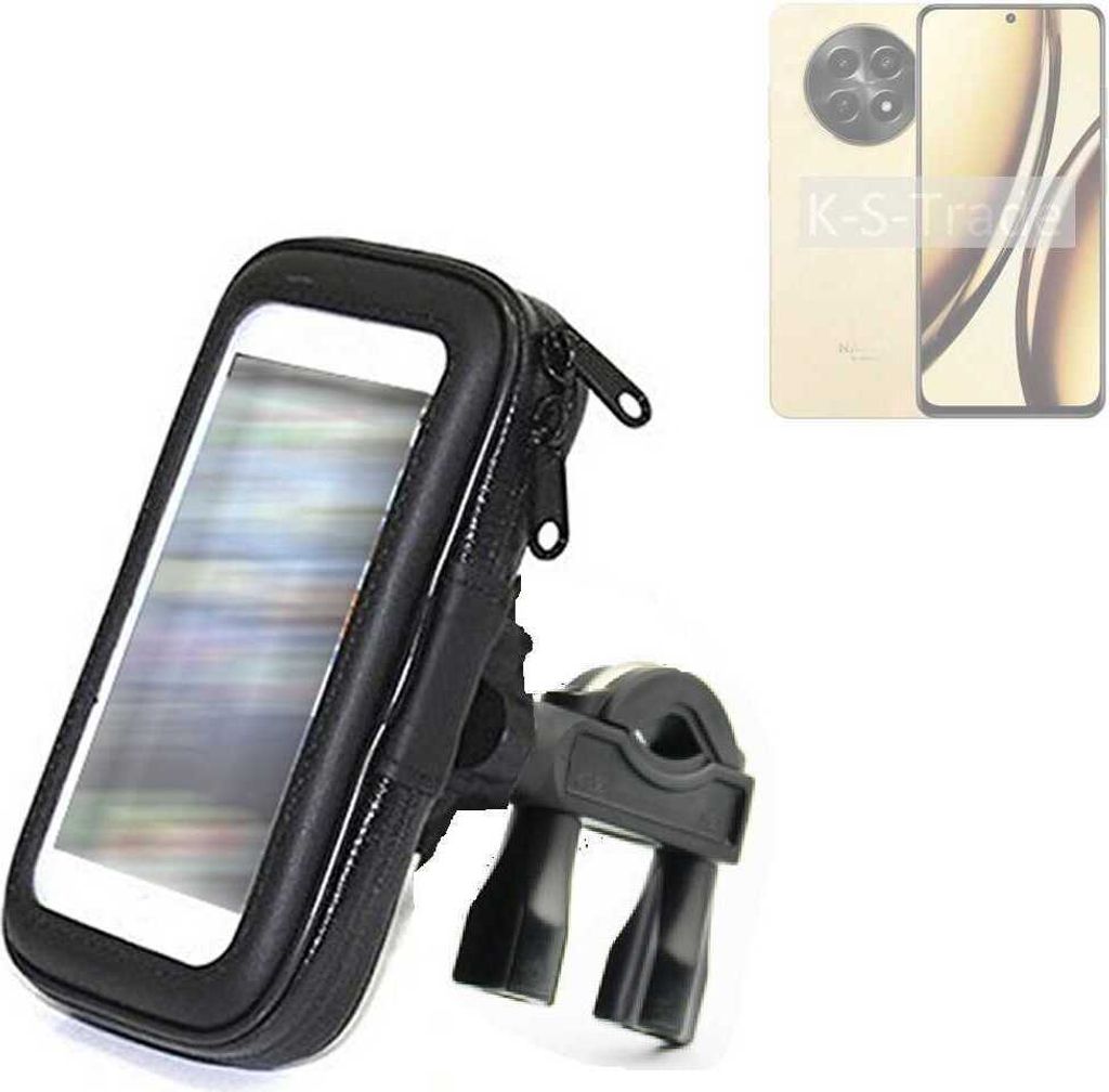 K-S-Trade Fahrrad-Halterung kompatibel mit Realme Narzo N65 5G Handy-Halterung Halter Lenkstange Fahrradhalterung Motorrad Bike Mount Wasserabweisend