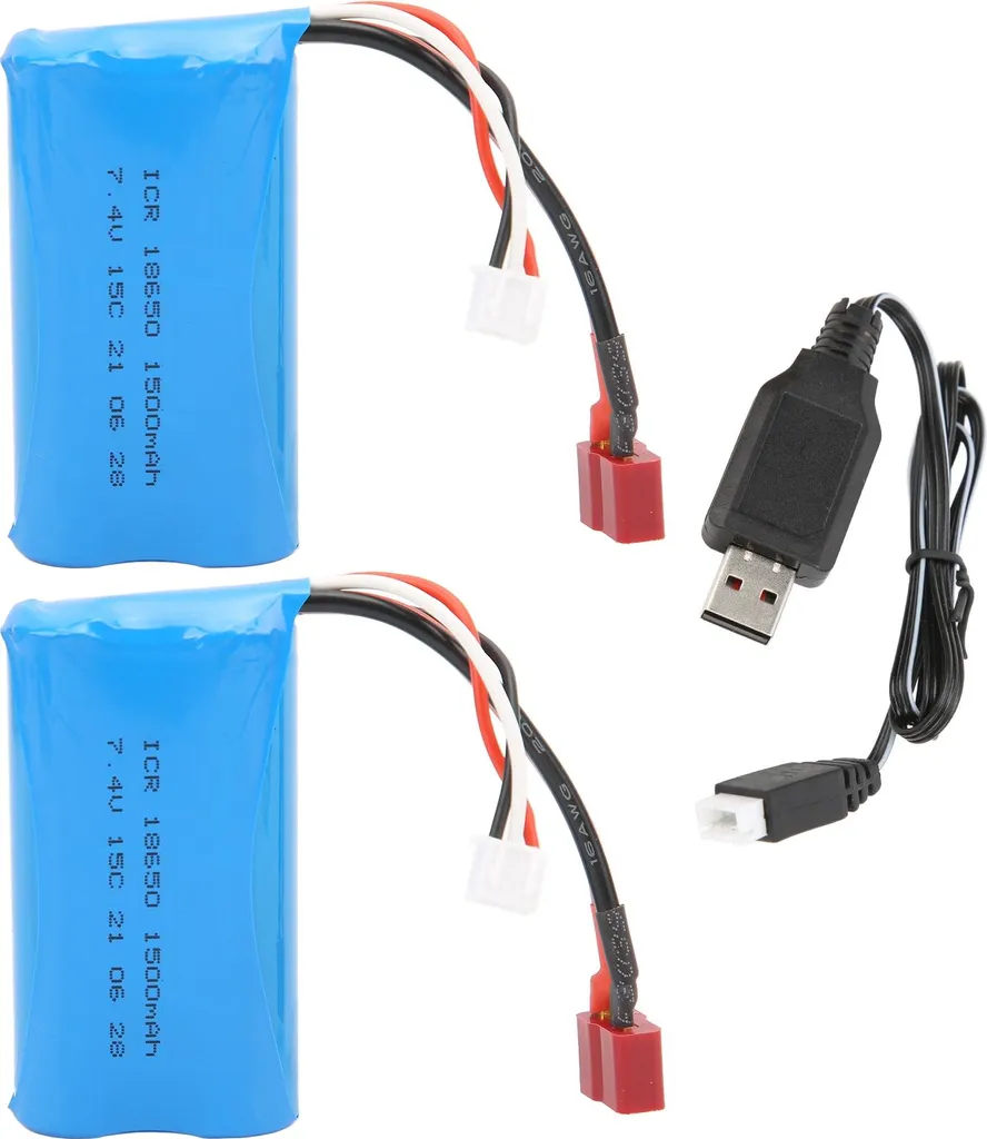 Pack Batterie Lipo 7,4V pour Bateau RC et Voiture de Course 1500mAh 15C