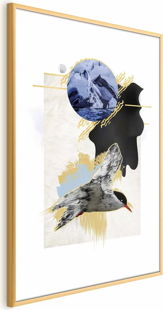 Quadro Sterna Antartica 40x60 Oro - Decorazione Parete Luxury Modern