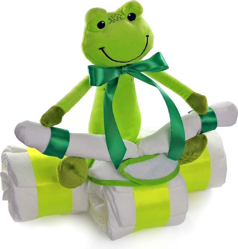 Windeltorte Windeldreirad Frosch grün
