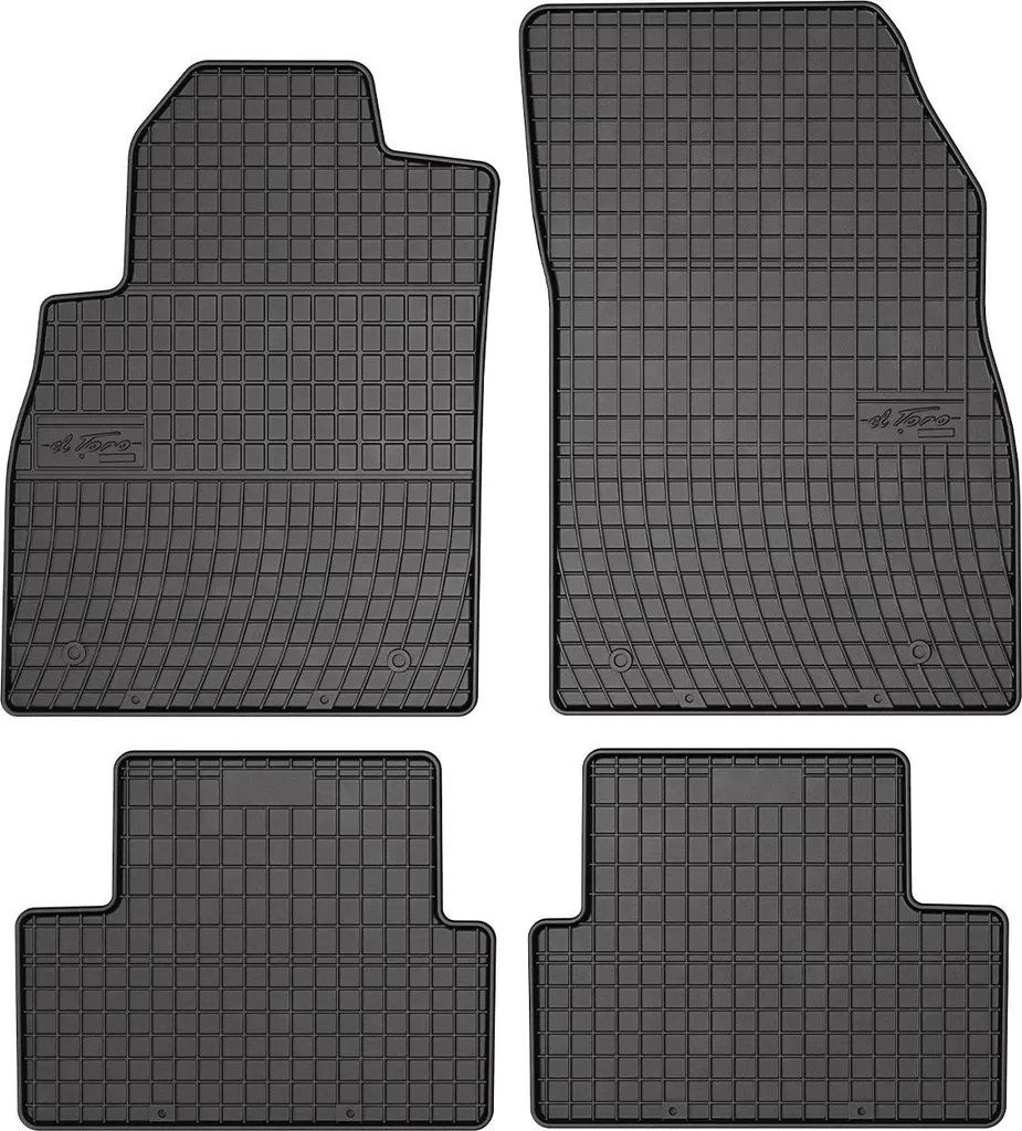 Tappetini in gomma compatibili con Opel Astra J & Cascada tappetini in gomma di qualità originale, 4 pezzi, nero, design moderno a nido d'ape