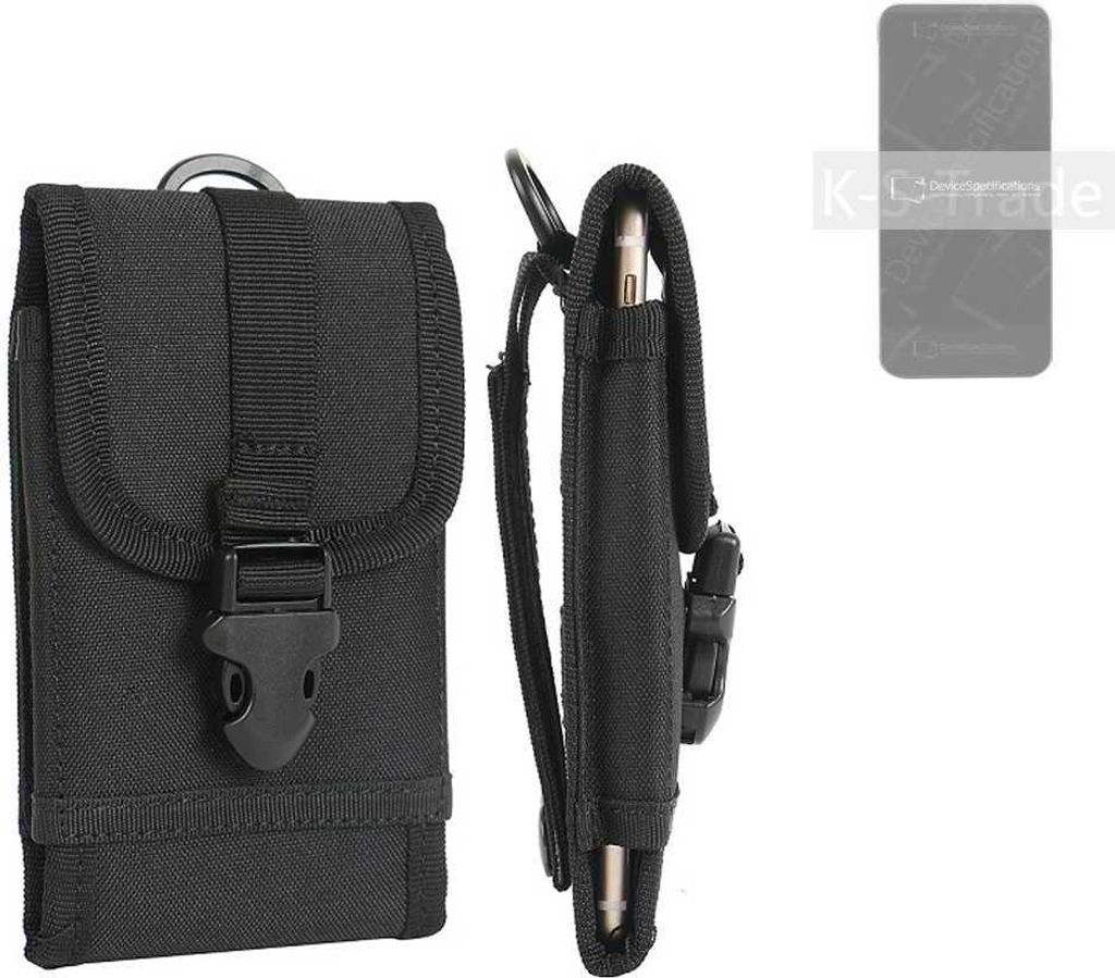 K-S-Trade Holster Handy Hülle kompatibel mit HiSense F70 Holster Handytasche Gürtel Tasche Schutz Hülle Robust Outdoor schwarz