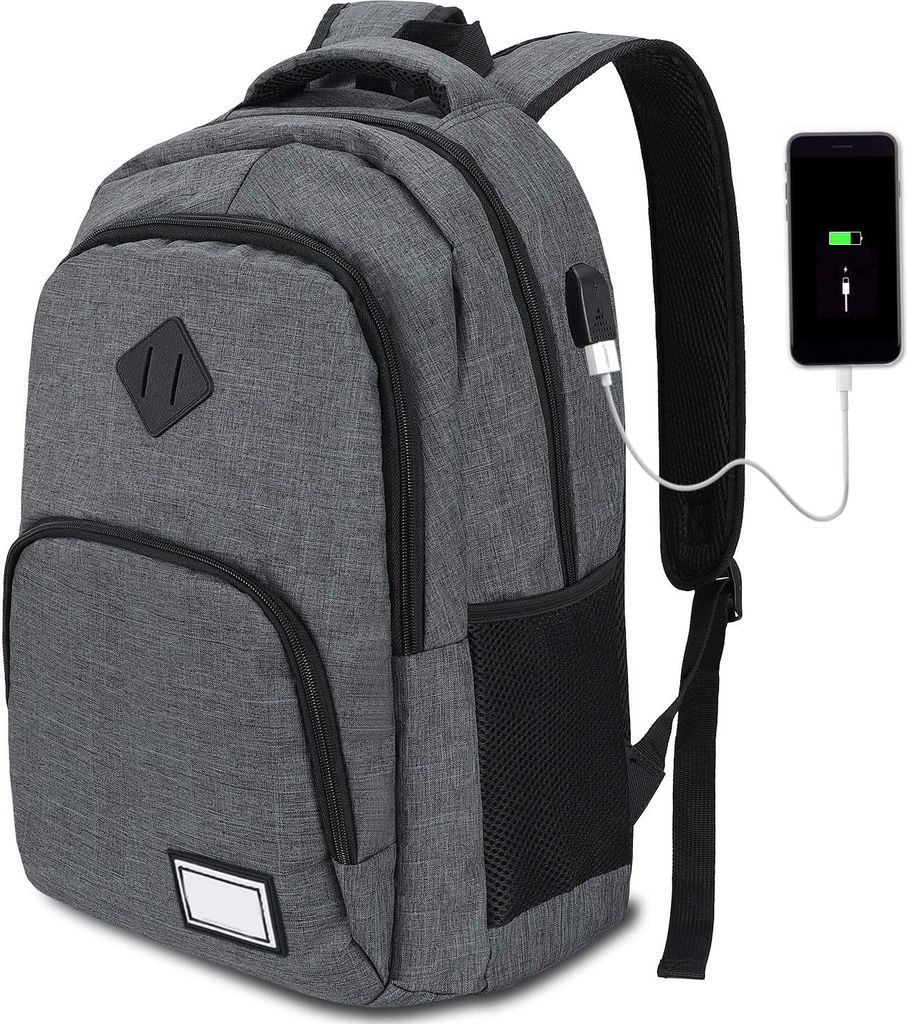 Rucksäcke Laptoprucksack Businesstaschen Wasserbeständig Laptoptasche, mit USB-Lade-Anschluss und Laptopfach, für Herren Damen Jungen, Reisetasc...