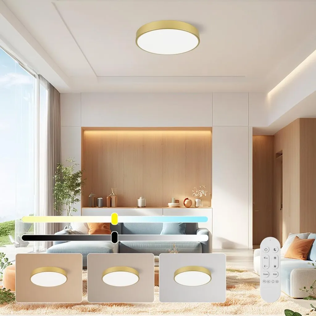 Plafonnier doré Immax NEO LITE SEMPLICI Smart 40cm 36W Tuya WiFi