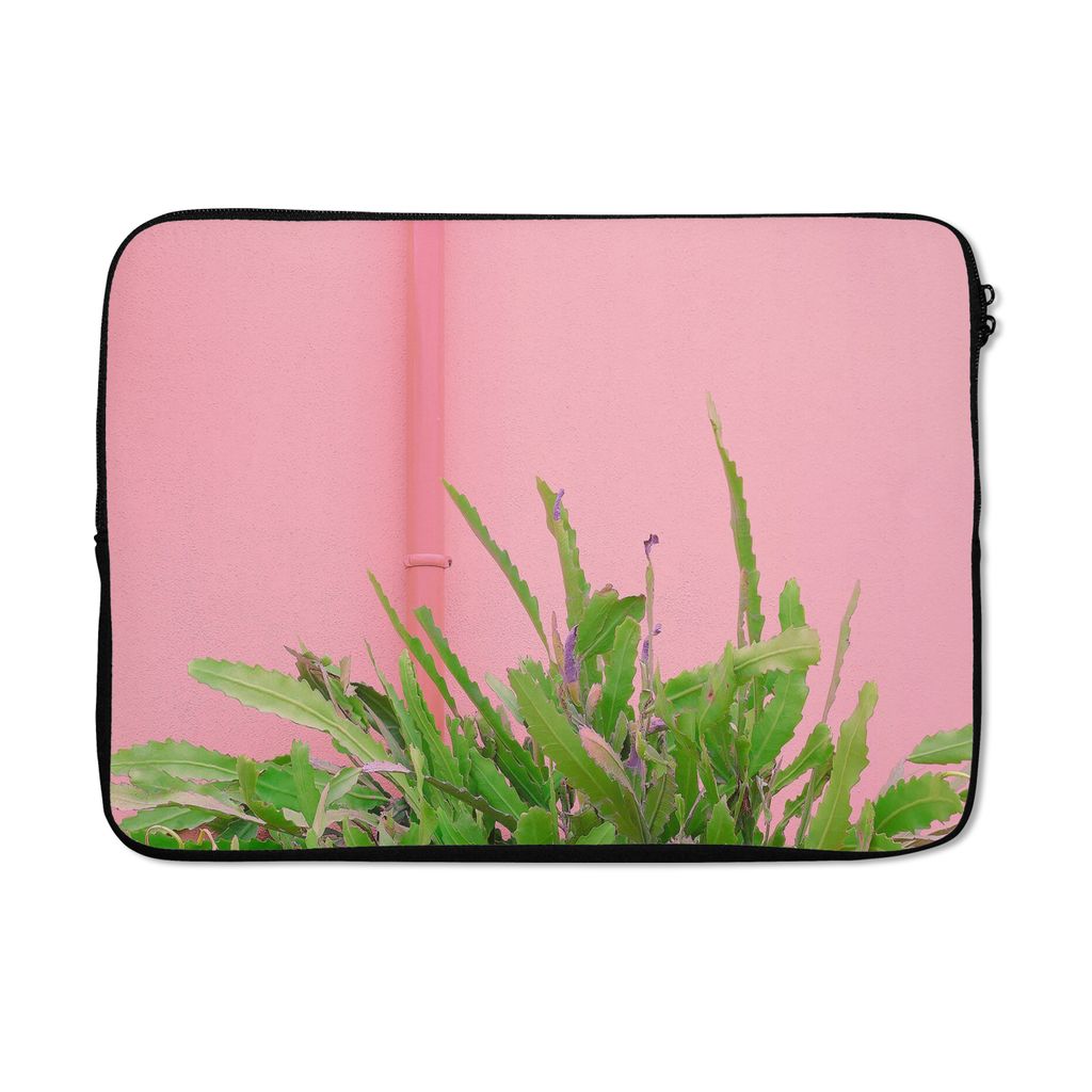MuchoWow Laptop Hülle 13 Zoll Pflanze - Sommer - Rosa Laptoptasche - Laptophülle - Sleeve - Rundumschutz