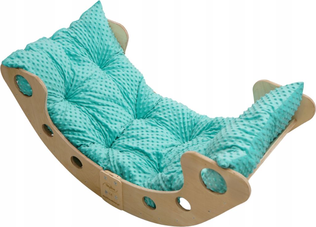 Skyline Holz Kletterbogen Klettergerüste Kletterdreieck Baby Kletterwippe Holzbogen für Kinder Montessori Lack Klappbar, mod.B, 100x50x43cm, Minze