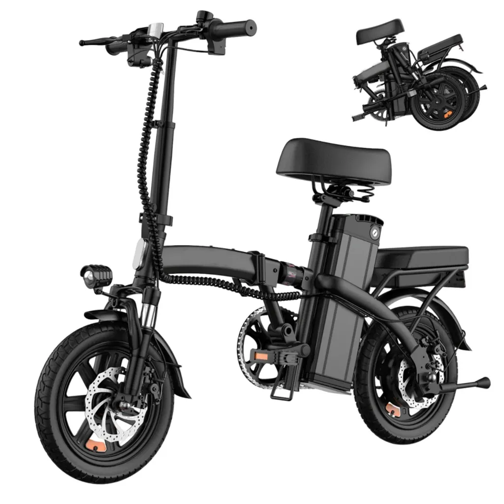 Velo Electrique Pliant URLIFE F1L avec Pneus 14 Pouces et Freins Disque