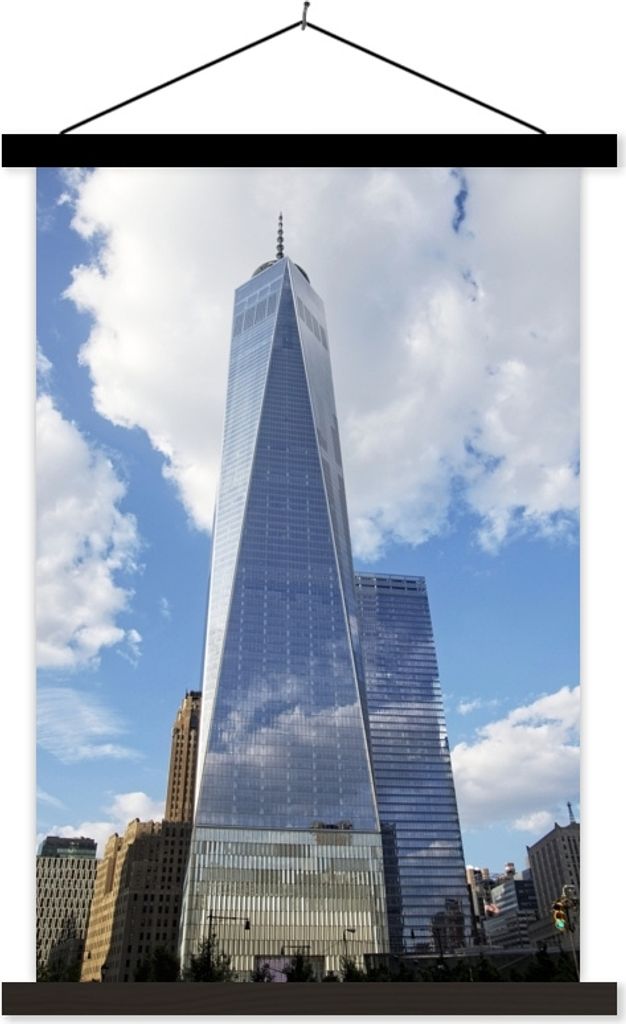 MuchoWow Textilposter Das One World Trade Center in den Vereinigten Staaten im Sommer 60x90 cm mit schwarzem Rahmen - Poster Wohnzimmer