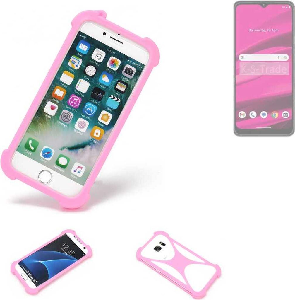 K-S-Trade Handy Hülle kompatibel mit Telekom T Phone 2023 Schutz Hülle Bumper Silikon Schutz Hülle Cover Case Silikoncase Silikonbumper TPU