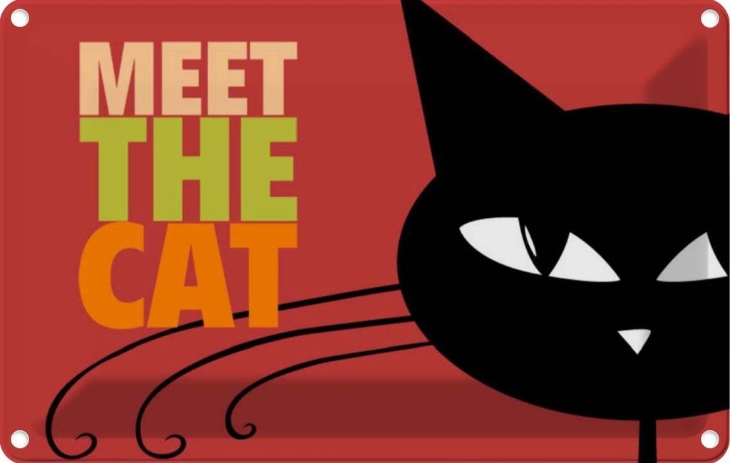 vianmo Blechschild 12x18 cm Katze Meet the cat Tier Haustier